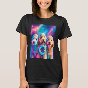 Camiseta Goldendoodle En El Espacio Con Donuts Cute Doodle 
