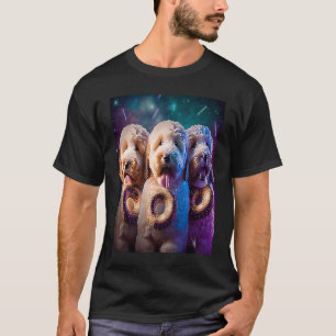 Camiseta Goldendoodle En El Espacio Con Donuts Cute Doodle 