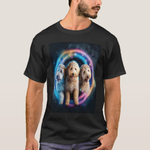 Camiseta Goldendoodle En El Espacio Con Donuts Cute Doodle