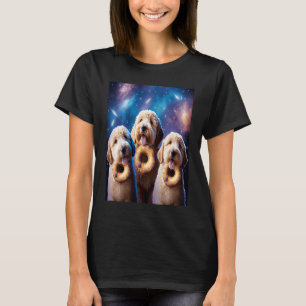 Camiseta Goldendoodle En El Espacio Con Donuts Cute Doodle 