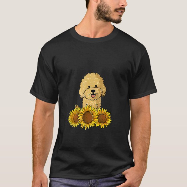 Camiseta Goldendoodle Flower Dog Sunflower Graphic for Wome (Anverso)