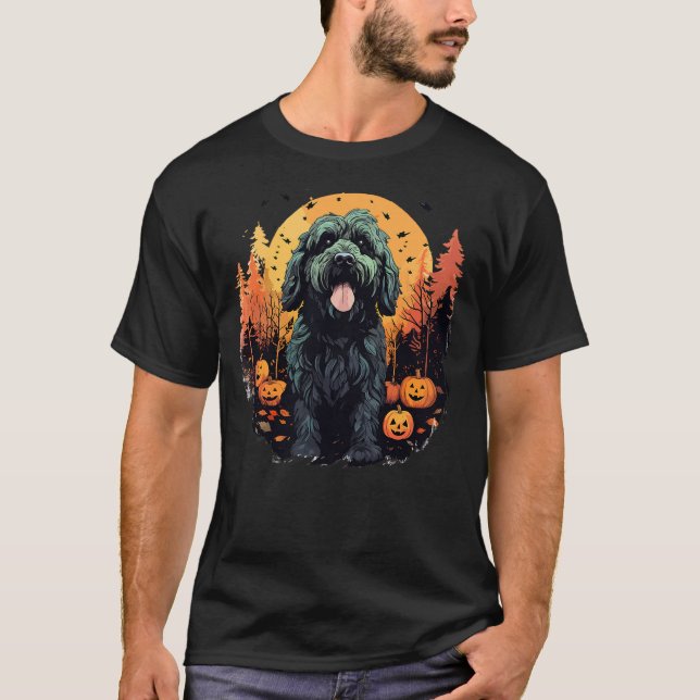 Camiseta Goldendoodle Halloween Cute and Spooky Doodle Dog (Anverso)