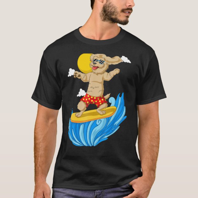 Camiseta Goldendoodle Hawaii Hombres Mujeres Surfistas Summ (Anverso)