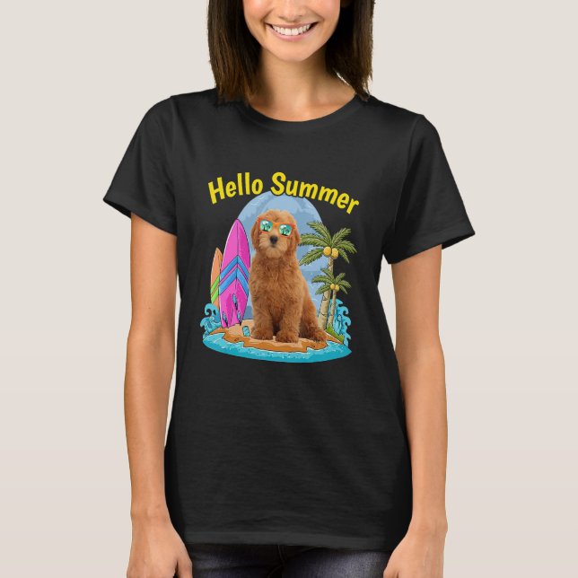 Camiseta Goldendoodle Hello Summer Dog Vacation 2022 (Anverso)