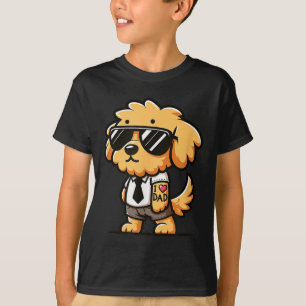 Camiseta Goldendoodle I Love Dad Funny Dog Tattoo