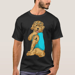 Camiseta Goldendoodle I Love Mom Tattoo Apparel perro Mom G