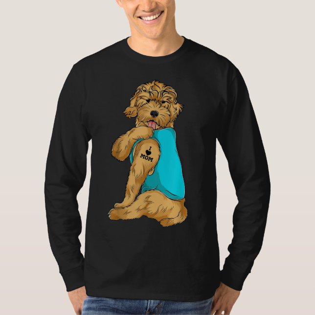 Camiseta Goldendoodle I Love Mom Tattoo Appart Dog Mom Gif (Anverso)
