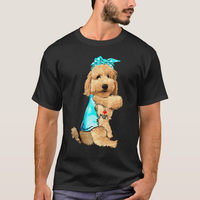 Camiseta Goldendoodle I Love Mom Tattoo Dog Día de la Madre (Anverso)