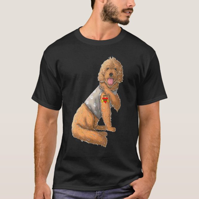 Camiseta Goldendoodle I Love Mom Tattoo Dog Mother's Day 2 (Anverso)