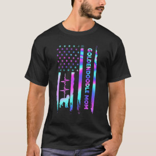 Camiseta Goldendoodle Mamá Bandera Estadounidense Tie Dye d