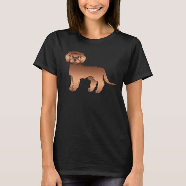 Camiseta Goldendoodle Mini Rojo Perrito Lindo Dibujo Animad (Anverso)