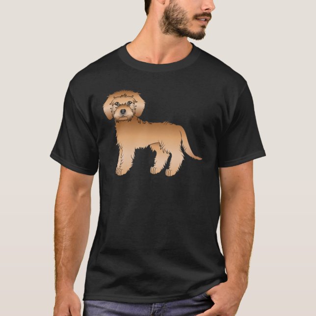 Camiseta Goldendoodle miniatura de albaricoque perro de dib (Anverso)