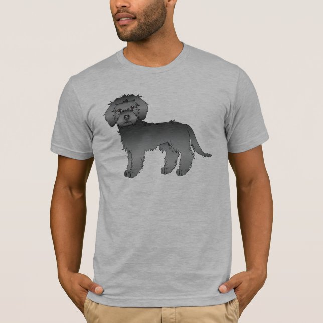 Camiseta Goldendoodle Miniatura Negro Perro de Dibujos Anim (Anverso)