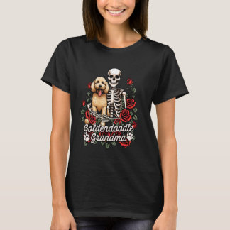 Camiseta Goldendoodle Mom Skeleton Dog Mom Goldendoodle Gra
