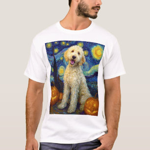 Camiseta Goldendoodle Perro Lindo Halloween Jack O Linterna