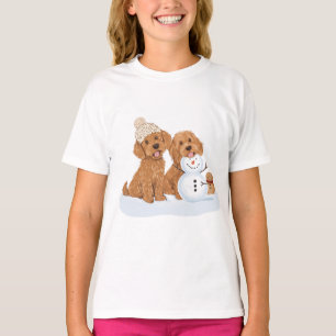 Camiseta Goldendoodle perro muñeco de nieve navideño de inv