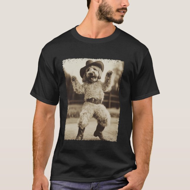 Camiseta Goldendoodle Perro Vaquero Divertido (Anverso)