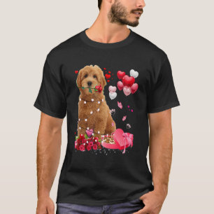 Camiseta Goldendoodle Rose Heart Happy Valentine Day Dog Mo