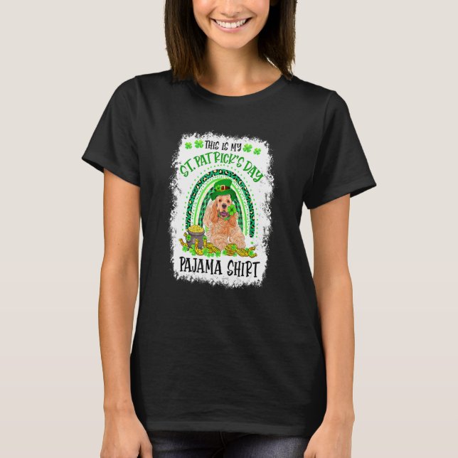 Camiseta Goldendoodle St Patrick Day Lucky Pajamas Women Me (Anverso)