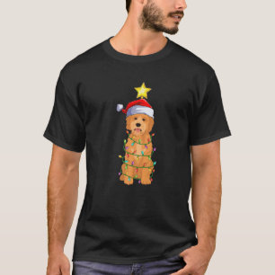 Camiseta Goldendoodle Xmas Lightree Santa Goldendoodle