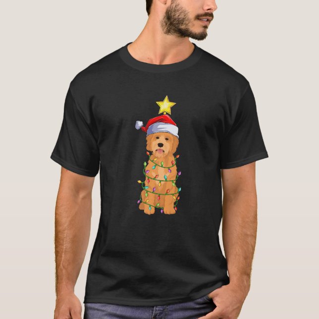 Camiseta Goldendoodle Xmas Lightree Santa Goldendoodle (Anverso)