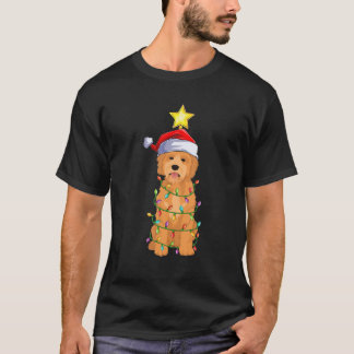 Camiseta Goldendoodle Xmas Lightree Santa Goldendoodle
