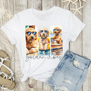 Camiseta Goldendoodles en gafas de sol Vibes de oro de vera