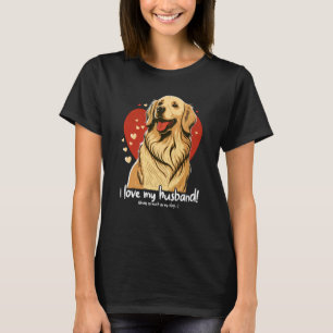 Camiseta Goldenretrieverdog Con El Corazón Amo A Mi Marido 