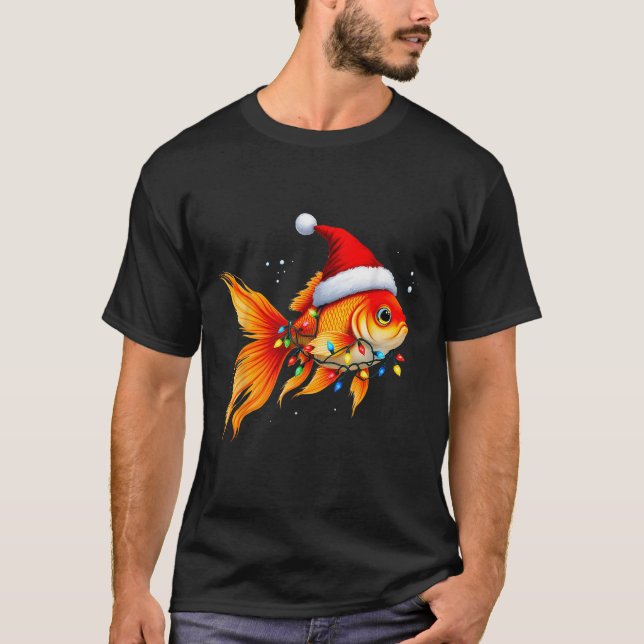 Camiseta Goldfish Santa Hat alumbró a Navidades Cucuta Navi (Anverso)