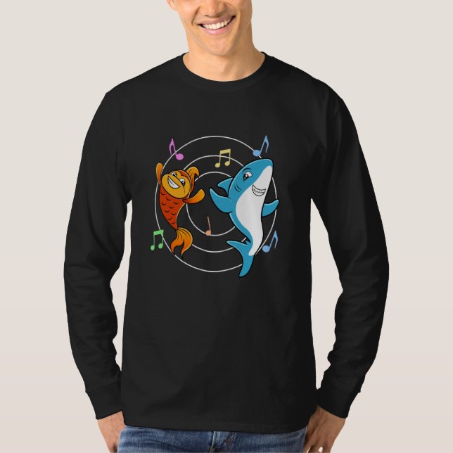 Camiseta Goldfish Shark Dancing Cute Sea Animals (Anverso)