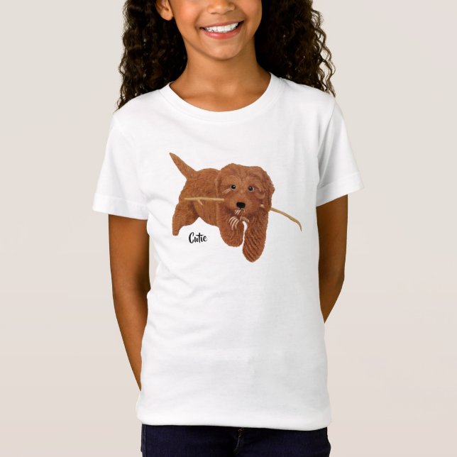 Camiseta Goldie Golden Doodle Blanco (Anverso)