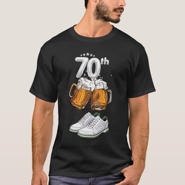 Camiseta Golf 70 cumpleaños con cerveza para golfista (Anverso)