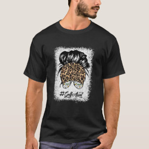 Camiseta Golf Aunt Messy Hair Bun Leopard Women Mother's Da