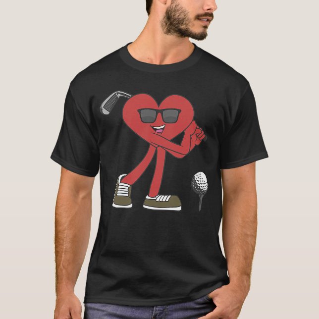 Camiseta Golf Ball Feliz Día de San Valentín de amor casado (Anverso)