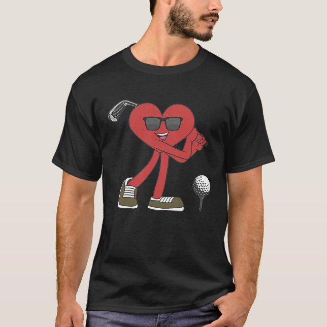 Camiseta Golf Ball Happy Valentine's Day Heart Love Married (Anverso)