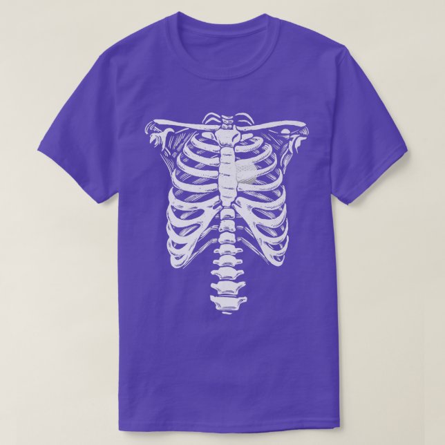 Camiseta Golf Ball Heart Skeleton Rib Cage Halloween Love G (Diseño del anverso)