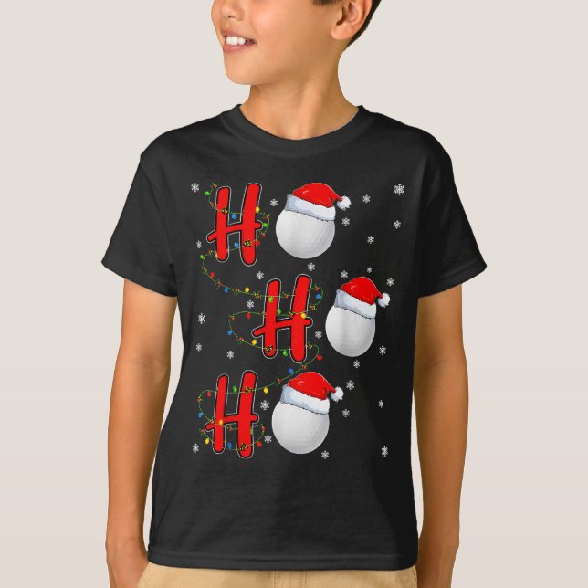 Camiseta Golf Ball Santa Hat Ho Ho Ho Men Women Christmas X (Anverso)