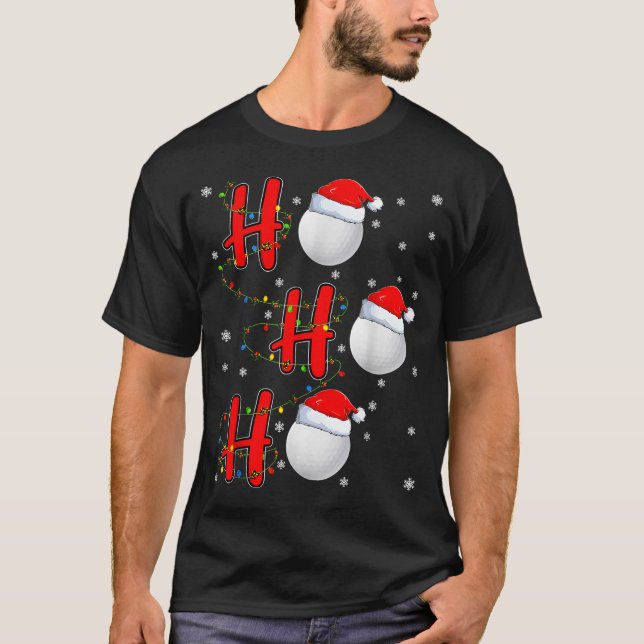Camiseta Golf Ball Santa Hat Ho Ho Ho Men Women Christmas X (Anverso)