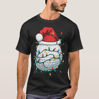 Camiseta Golf Ball Santa Hat Hombres Mujeres Navidades Golf