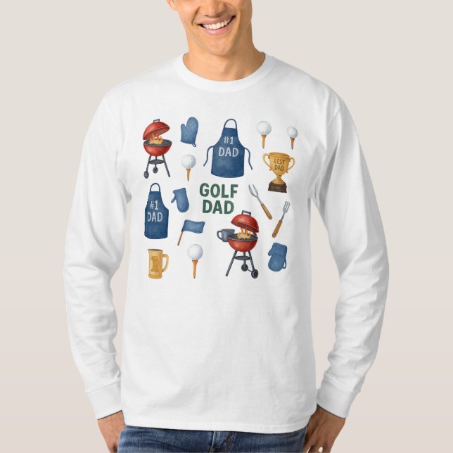 Camiseta Golf Barbacoa temática para Golf Dad (Anverso)