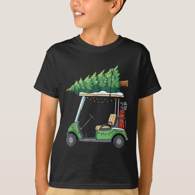 Camiseta Golf Cart Christmas Tree Lights Funny For Men Wome (Anverso)
