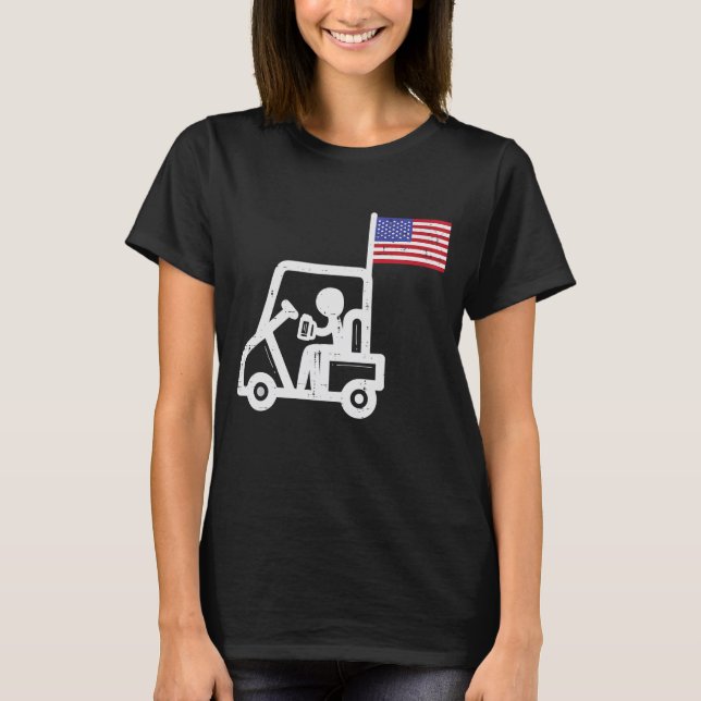 Camiseta Golf Cart Flag Beer Funny Golfing Bebe Golfer (Anverso)