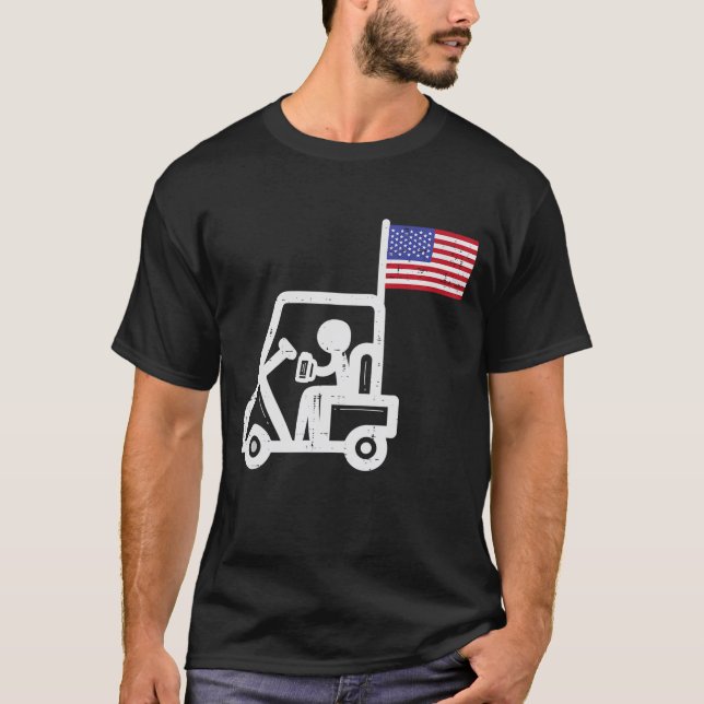 Camiseta Golf Cart Flag Beer Funny Golfing Bebe Golfer (Anverso)