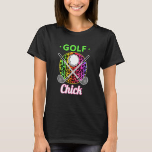Camiseta Golf Chick Golfer Chica Leopard Golf Player Mujere