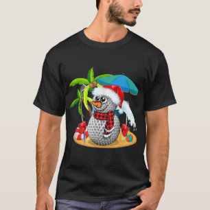 Camiseta Golf Christmas in July Summer Snowman Golfer Party
