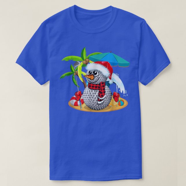 Camiseta Golf Christmas in July Summer Snowman Golfer Party (Diseño del anverso)
