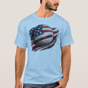 Camiseta Golf con Bandera Patriótica Americana