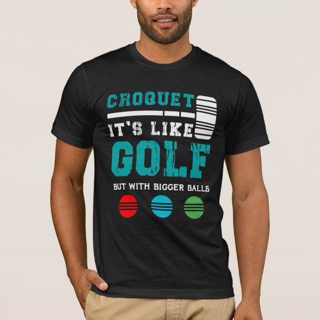 Camiseta Golf Croquet Game Ball Mallet Wickets Regalo ideas (Anverso)
