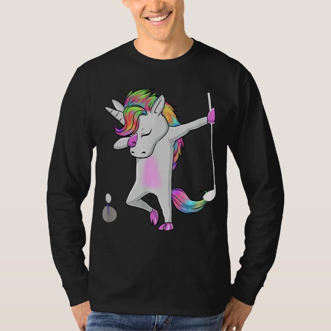 Camiseta Golf Dabbing Unicorn Funny Dab Dance Funny Gift (Anverso)
