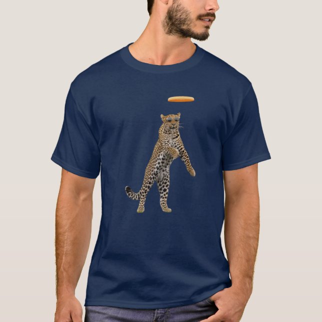 Camiseta Golf de Disco Leopardo Divertido (Anverso)